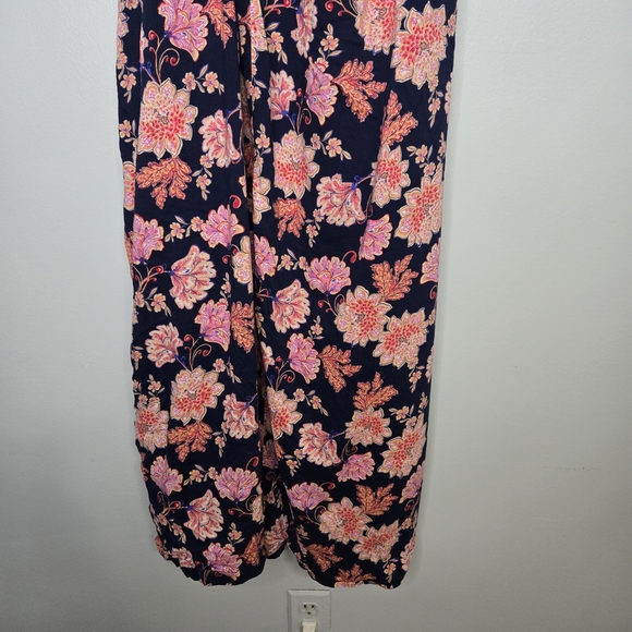 Old Navy Blue Tie-Shoulder Tasseled Floral-Print All-Day Maxi Swing Dress XXL - Picture 7 of 10